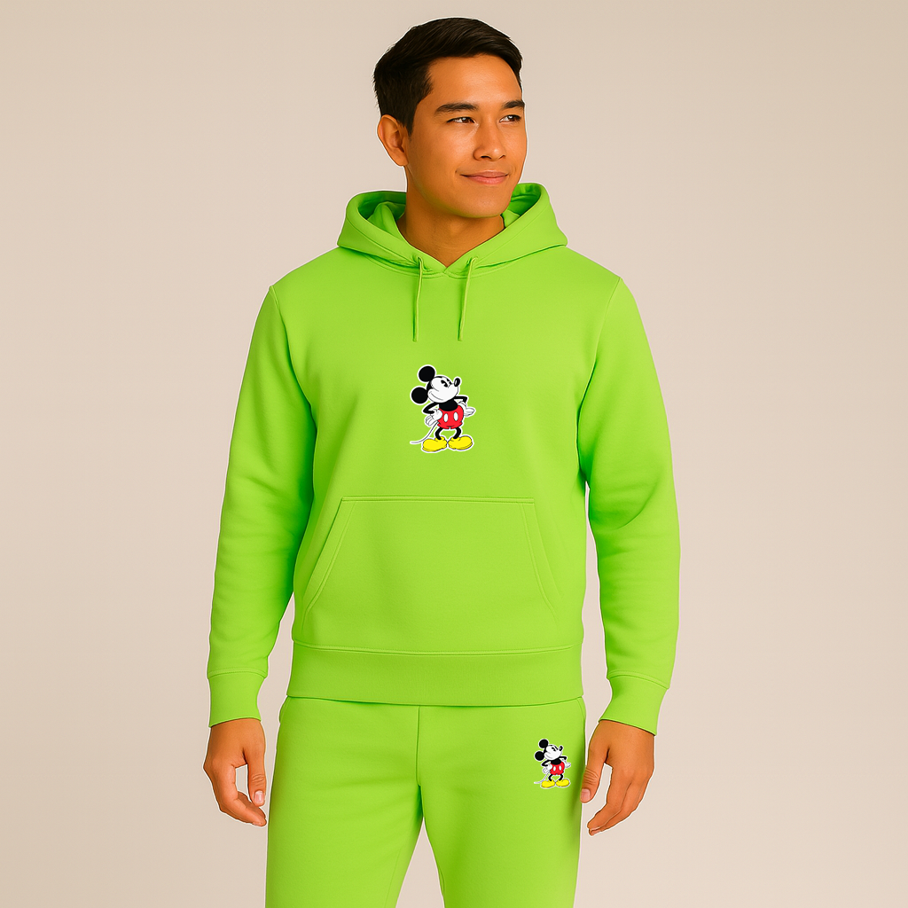 Men's Mickey Mouse Cartoon Hoodie Joggers Set