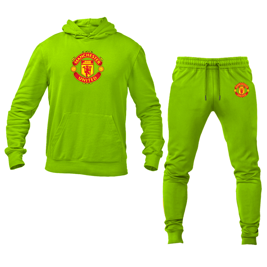 Men’s Manchester United Soccer Soccer Logo Hoodie Joggers Set