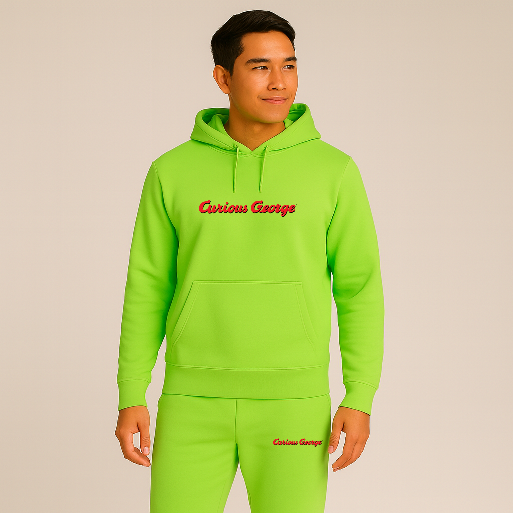 Men's Curious George Hoodie Joggers Set