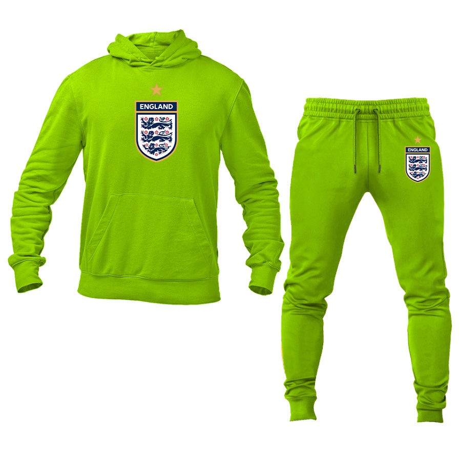 Men's England National Soccer Team Logo Hoodie Joggers Set