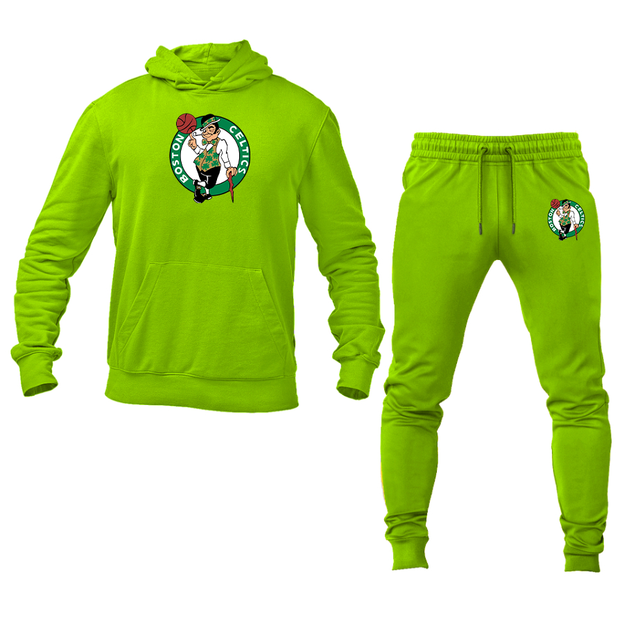 Men's Boston Celtics Logo Hoodie Joggers Set