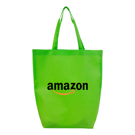 Amazon Logo Q-Tees Non-Woven Gusset Bottom Tote