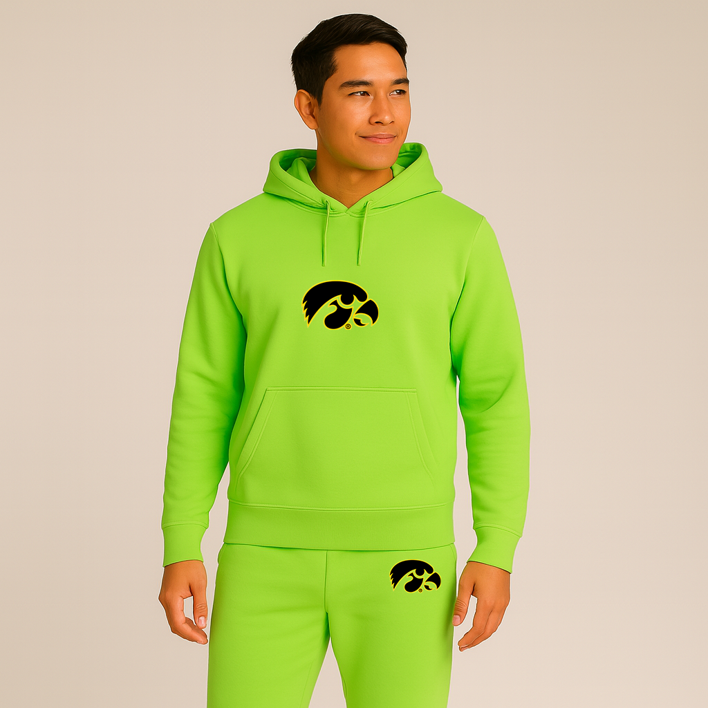 Men's Iowa Hawkeyes Logo Hoodie Joggers Set