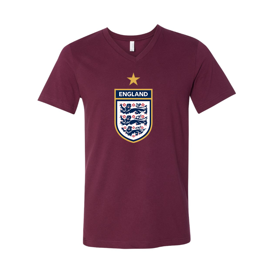 Men’s England National Soccer Team - BELLA + CANVAS - Jersey V-Neck Tee - 3005