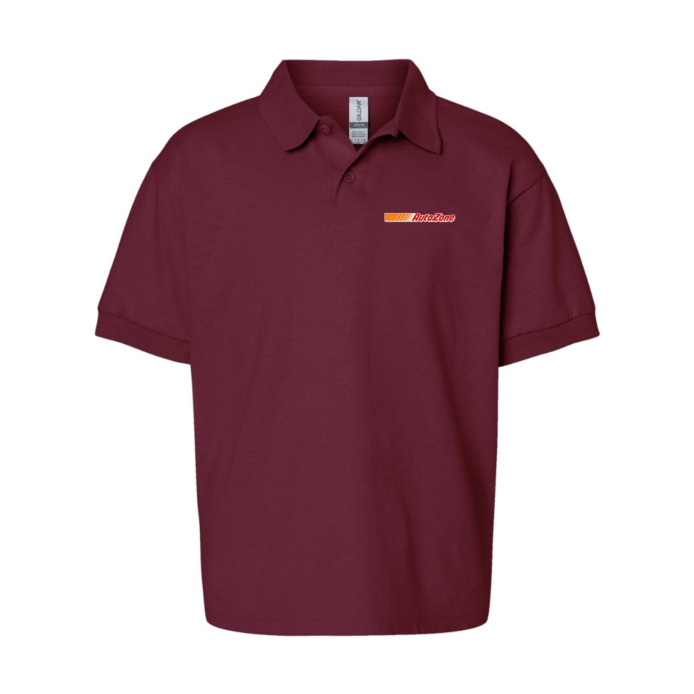 Youth AutoZone Logo Gildan Dry Blend Jersey Polo