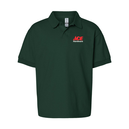 Youth ACE Hardware Logo Gildan Dry Blend Jersey Polo
