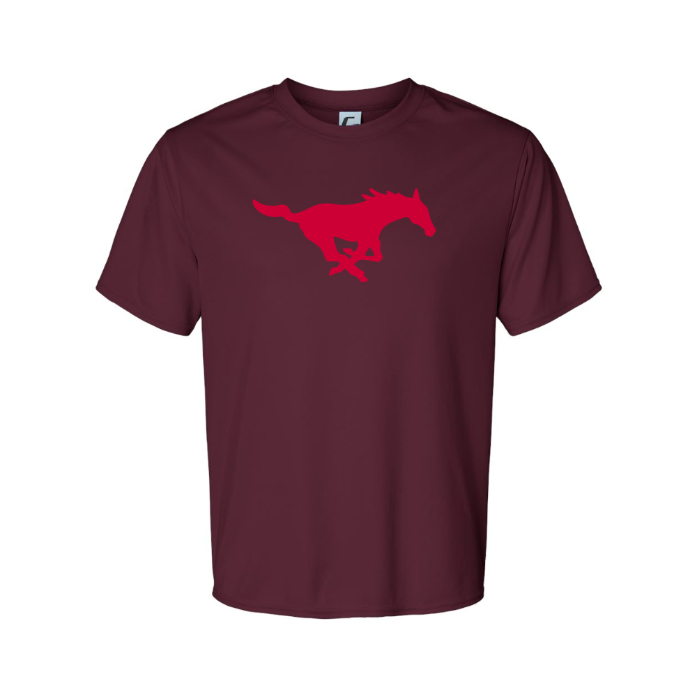 Men's SMU Mustangs Logo Polyester T-Shirt