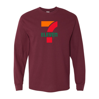 Men's 7 Eleven Logo Gildan Heavy Cotton Long Sleeve T-Shirt