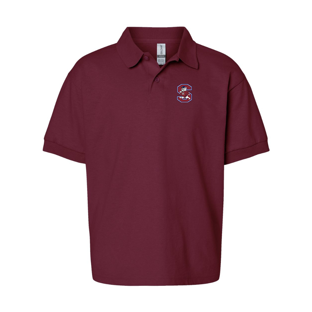 Youth South Carolina State Bulldogs Logo Gildan Dry Blend Jersey Polo