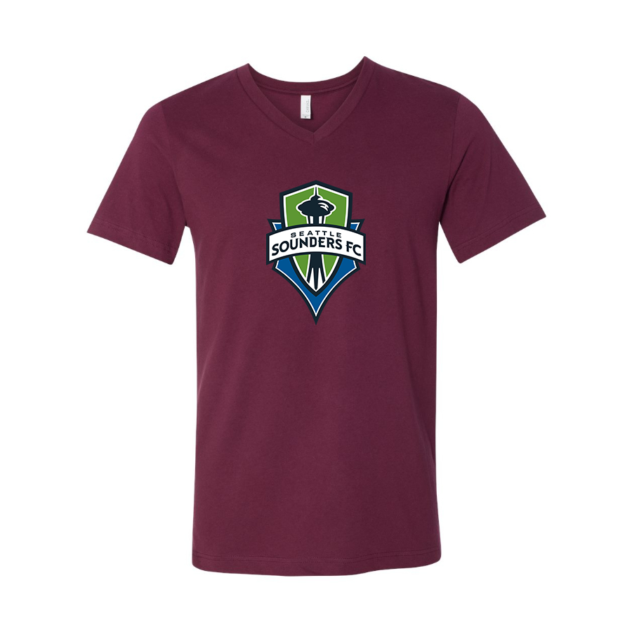 Men’s  Seattle Sounders FC - BELLA + CANVAS - Jersey V-Neck Tee - 3005