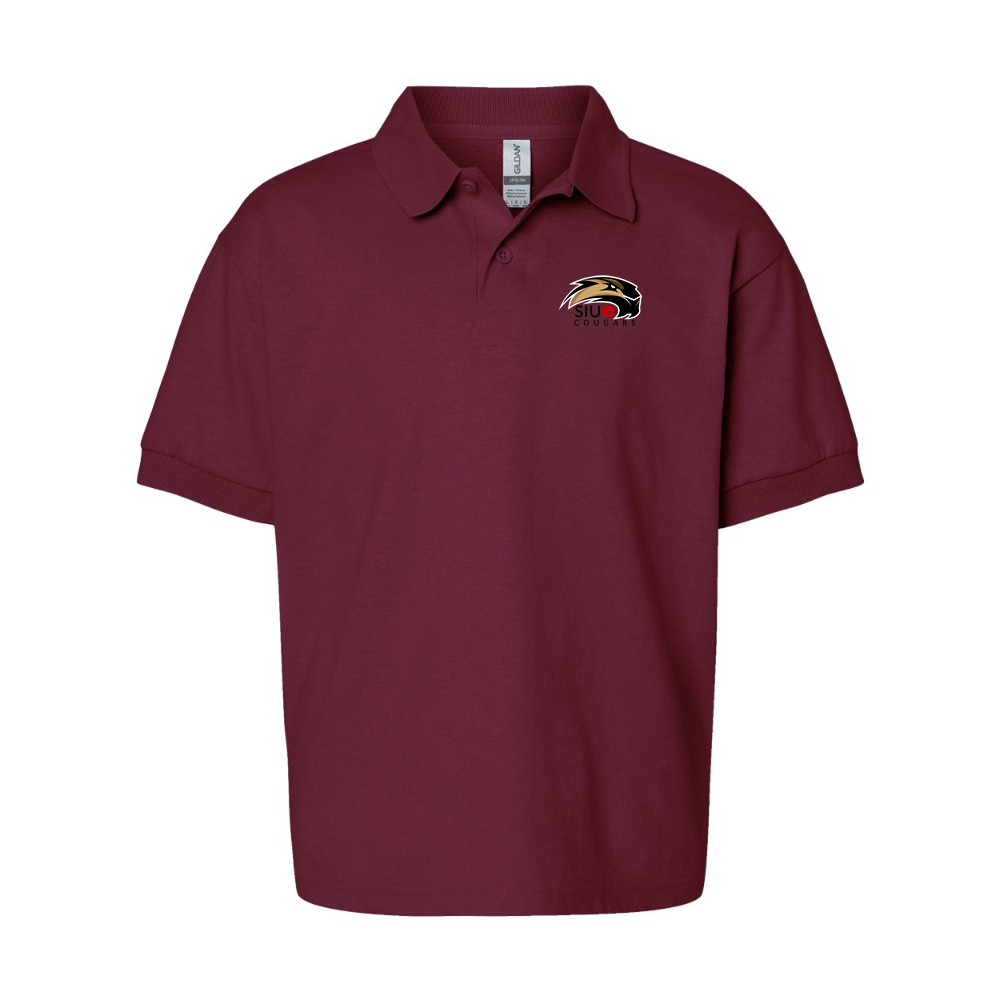 Youth SIU Edwardsville Cougars Logo Gildan Dry Blend Jersey Polo