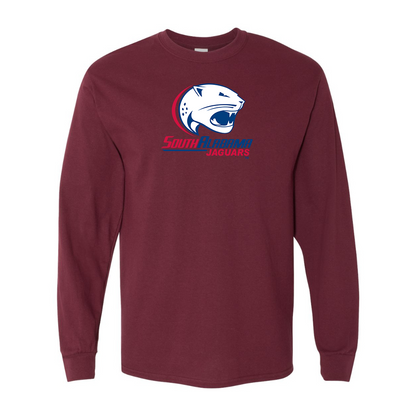 Men's South Alabama Jaguars Logo Gildan Heavy Cotton Long Sleeve T-Shirt