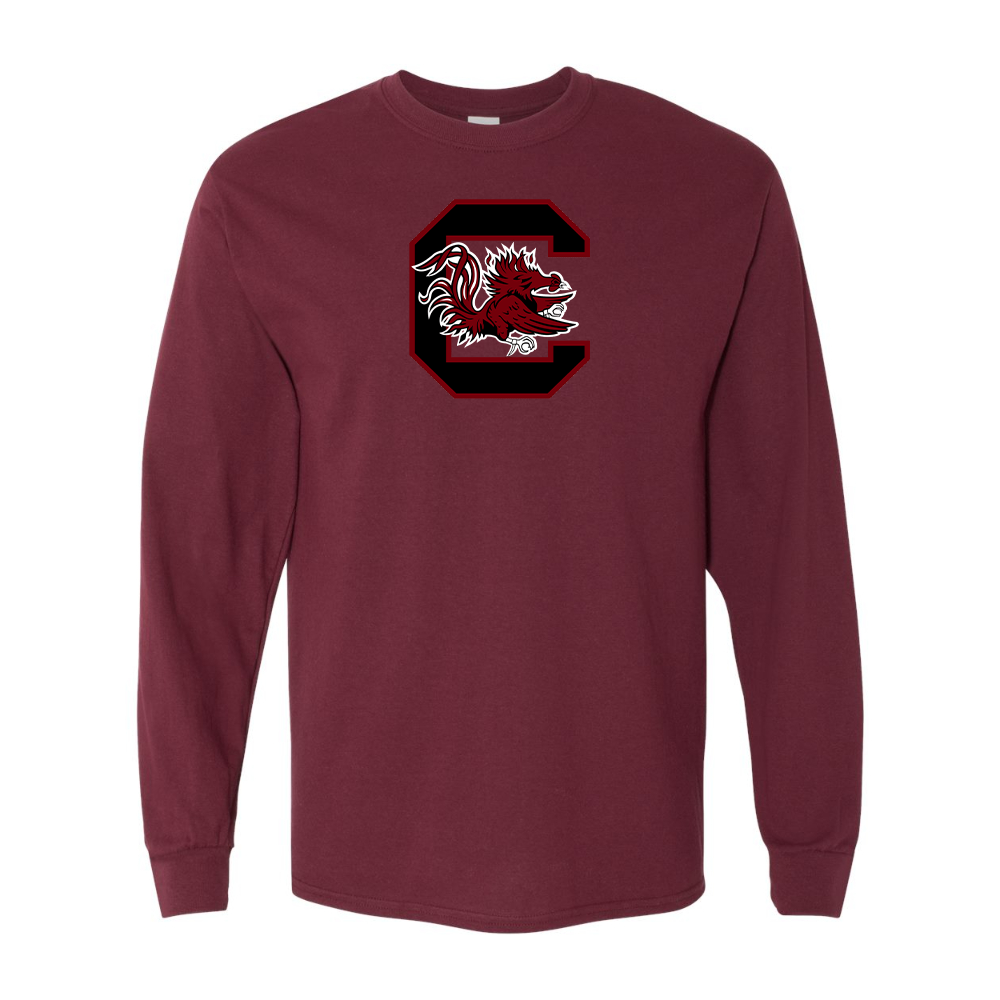 Men's South Carolina Gamecocks Logo Gildan Heavy Cotton Long Sleeve T-Shirt