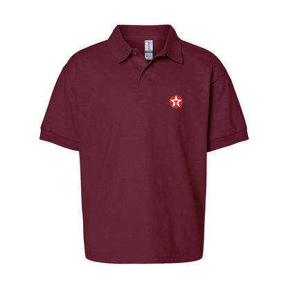 Youth Texaco Logo Gildan Dry Blend Jersey Polo