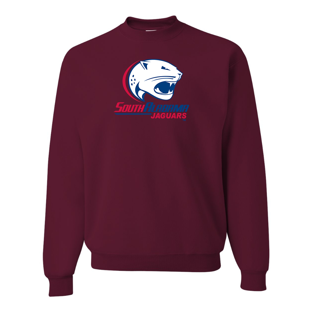 Men's South Alabama Jaguars Logo JERZEES NuBlend Crewneck Sweatshirt