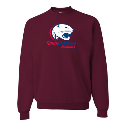 Men's South Alabama Jaguars Logo JERZEES NuBlend Crewneck Sweatshirt