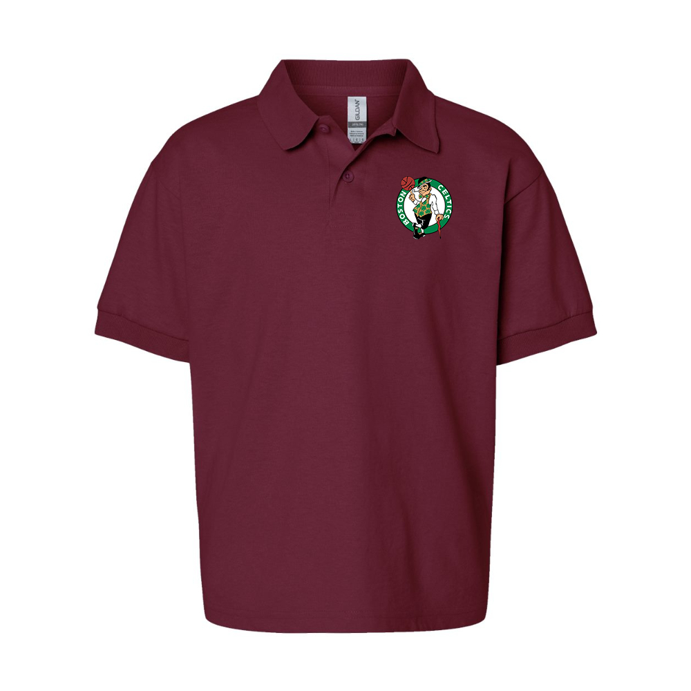 Youth Boston Celtics Logo Gildan Dry Blend Jersey Polo