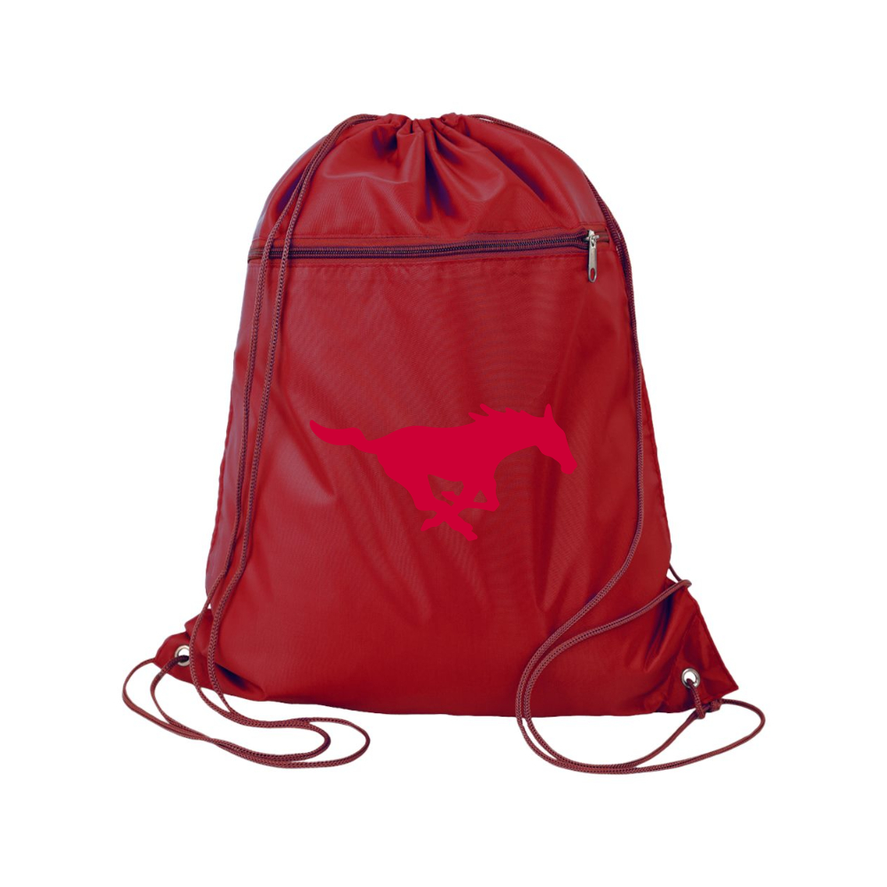 SMU Mustangs Logo Q-Tees - Polyester Cinchpack