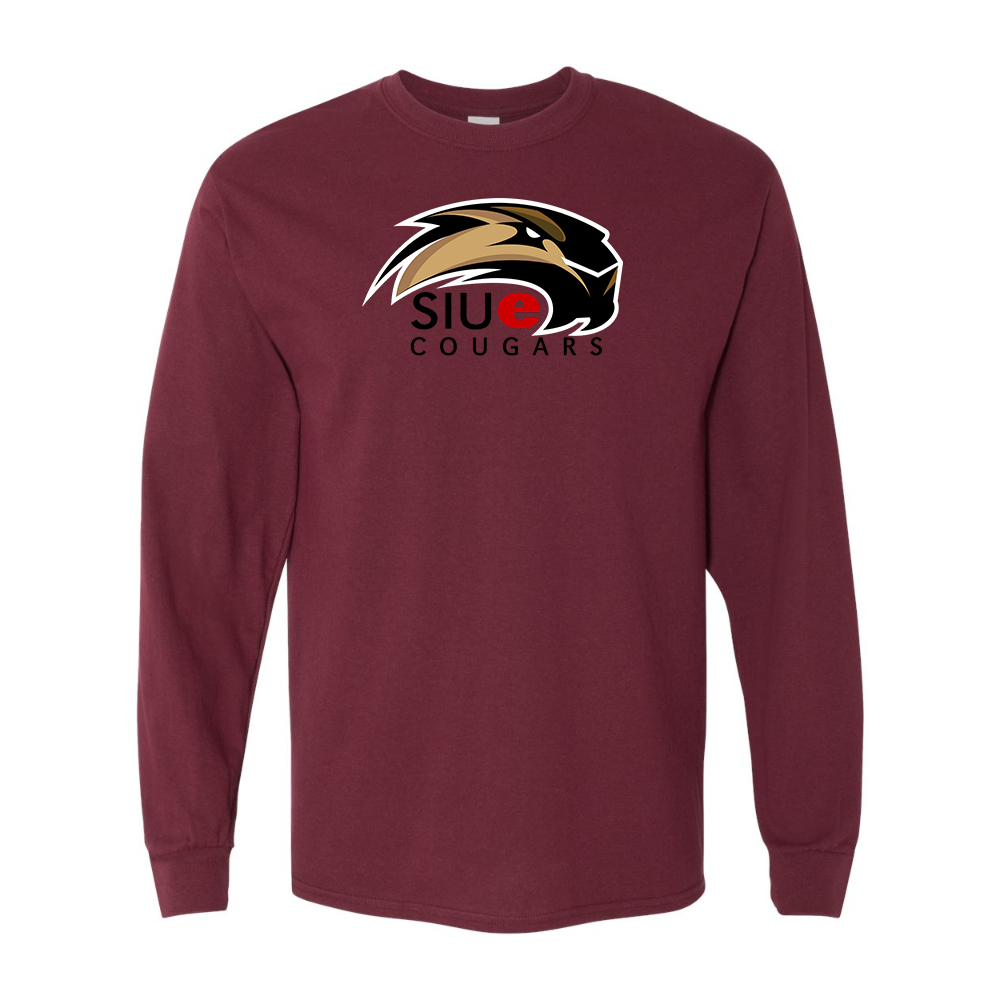 Men's SIU Edwardsville Cougars Logo Gildan Heavy Cotton Long Sleeve T-Shirt