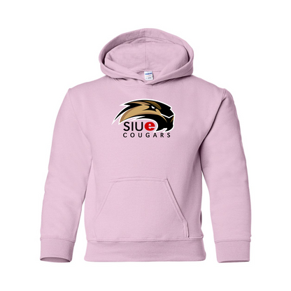 Youth SIU Edwardsville Cougars Logo Gildan Heavy Blend  Hooded Sweatshirt