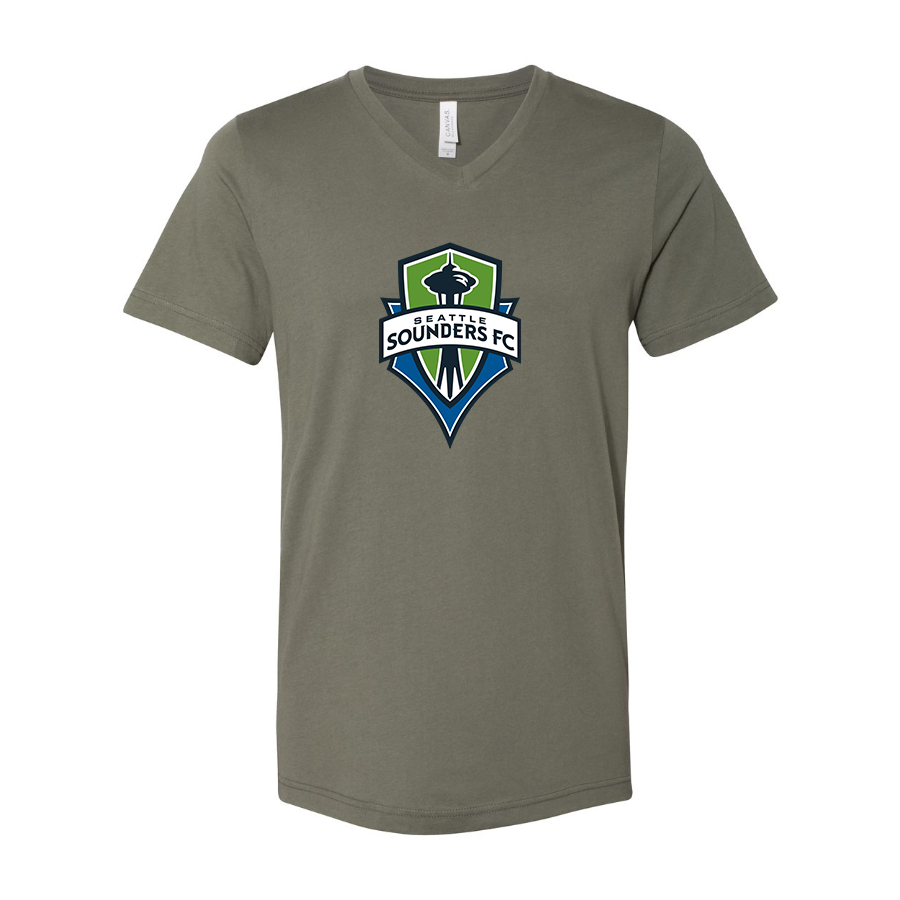 Men’s  Seattle Sounders FC - BELLA + CANVAS - Jersey V-Neck Tee - 3005