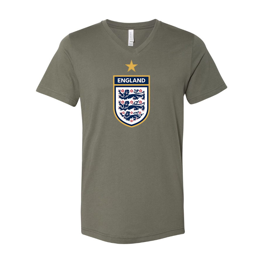 Men’s England National Soccer Team - BELLA + CANVAS - Jersey V-Neck Tee - 3005