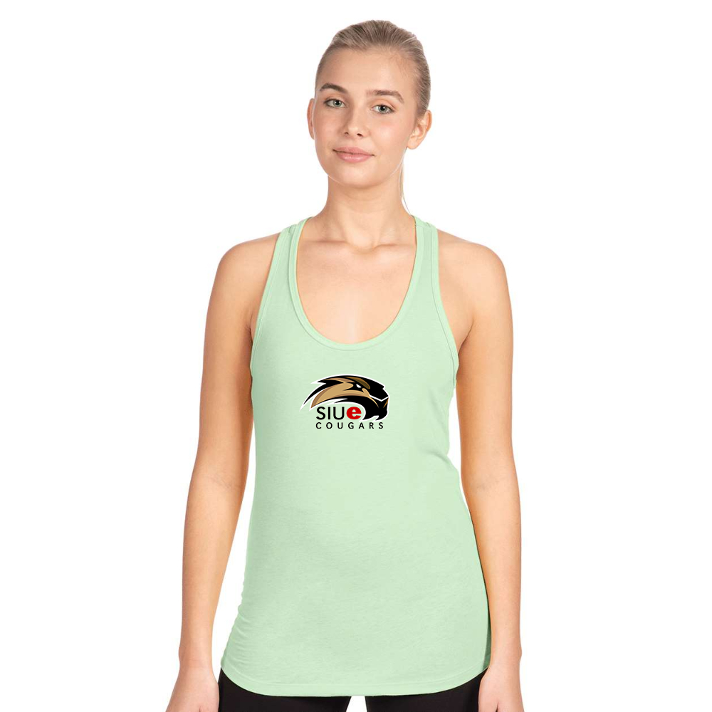 Women's SIU Edwardsville Cougars Logo Next Level Ideal Racerback Tank