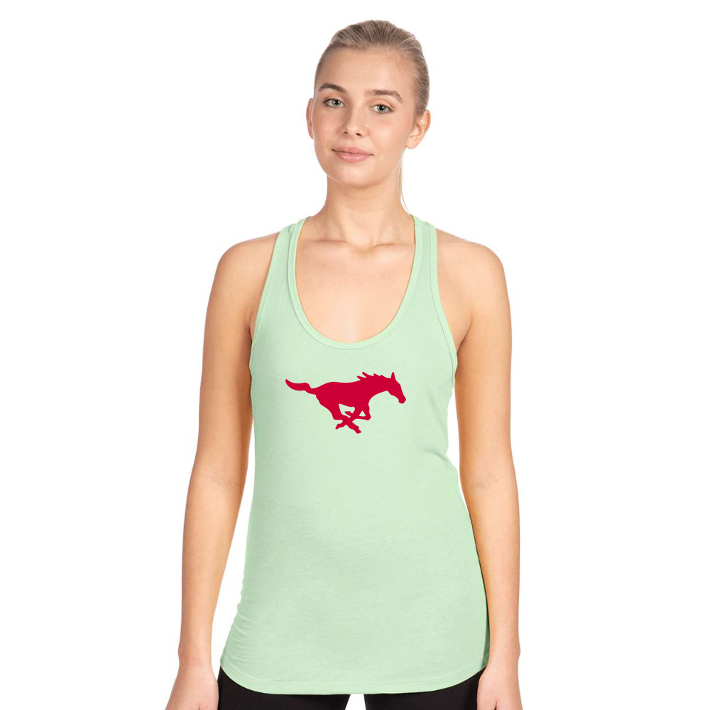 Women's SMU Mustangs Logo Next Level Ideal Racerback Tank