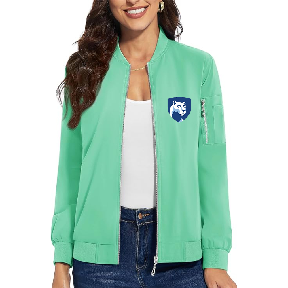 Women's Penn State Symbol  Premium Bomber Jacket with Polished Detailing and Functional Sleeve Pocket Modern Luxury Outerwear