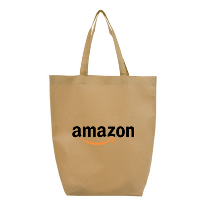 Amazon Logo Q-Tees Non-Woven Gusset Bottom Tote