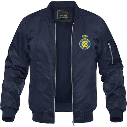 Men's Al Nassr FC Lightweight Bomber Jacket Windbreaker Softshell Varsity Jacket Coat