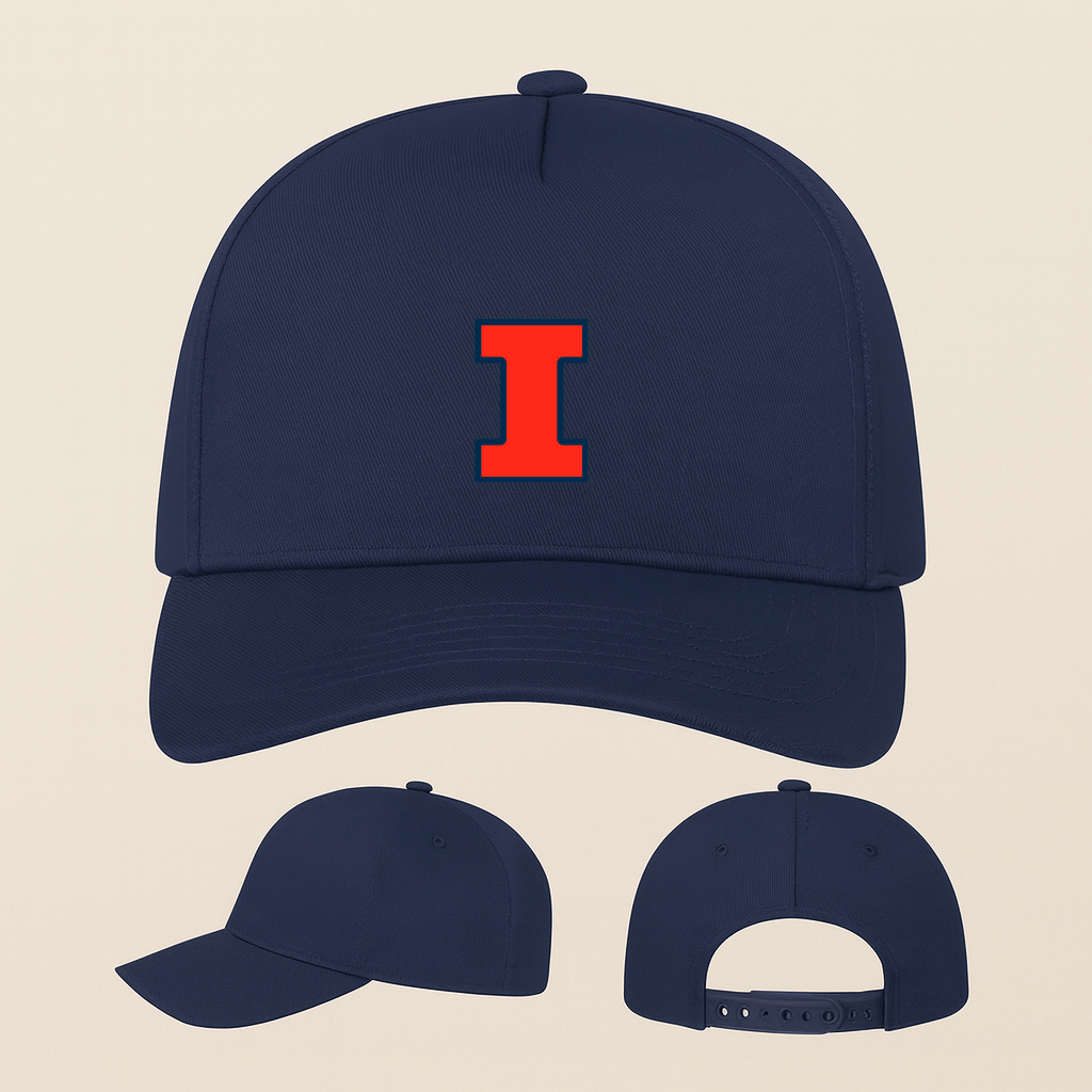 Illinois Fighting Illini Logo Five Panel Twill Snapback Cap