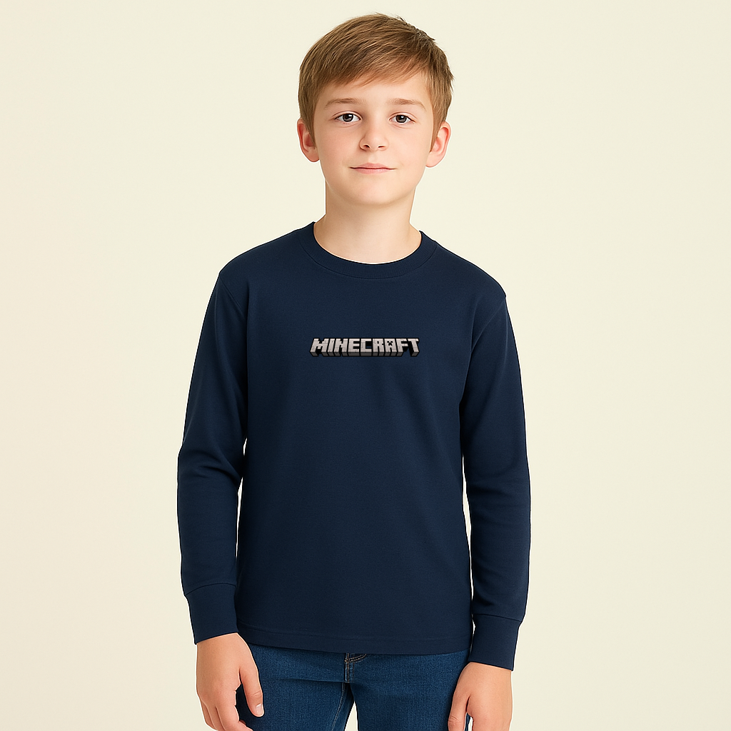 Youth Kids Minecraft Game Long Sleeve T-Shirt