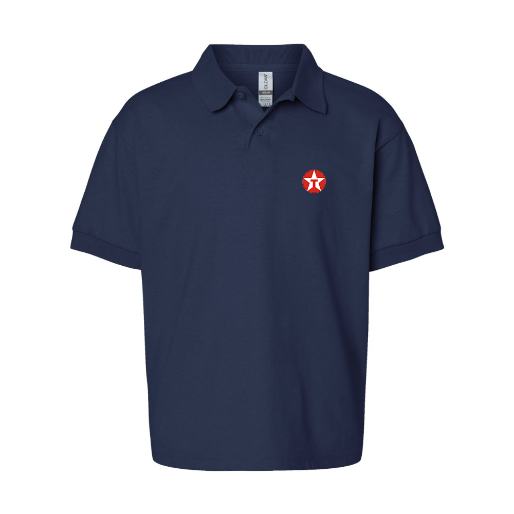Youth Texaco Logo Gildan Dry Blend Jersey Polo