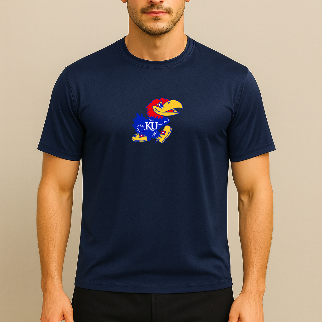 Men's Kansas Jayhawks Logo Polyester T-Shirt