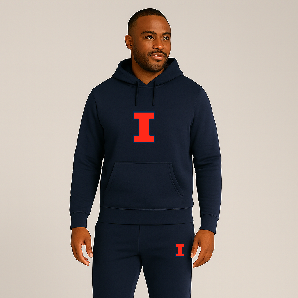 Men's Illinois Fighting Illini Logo Hoodie Joggers Set