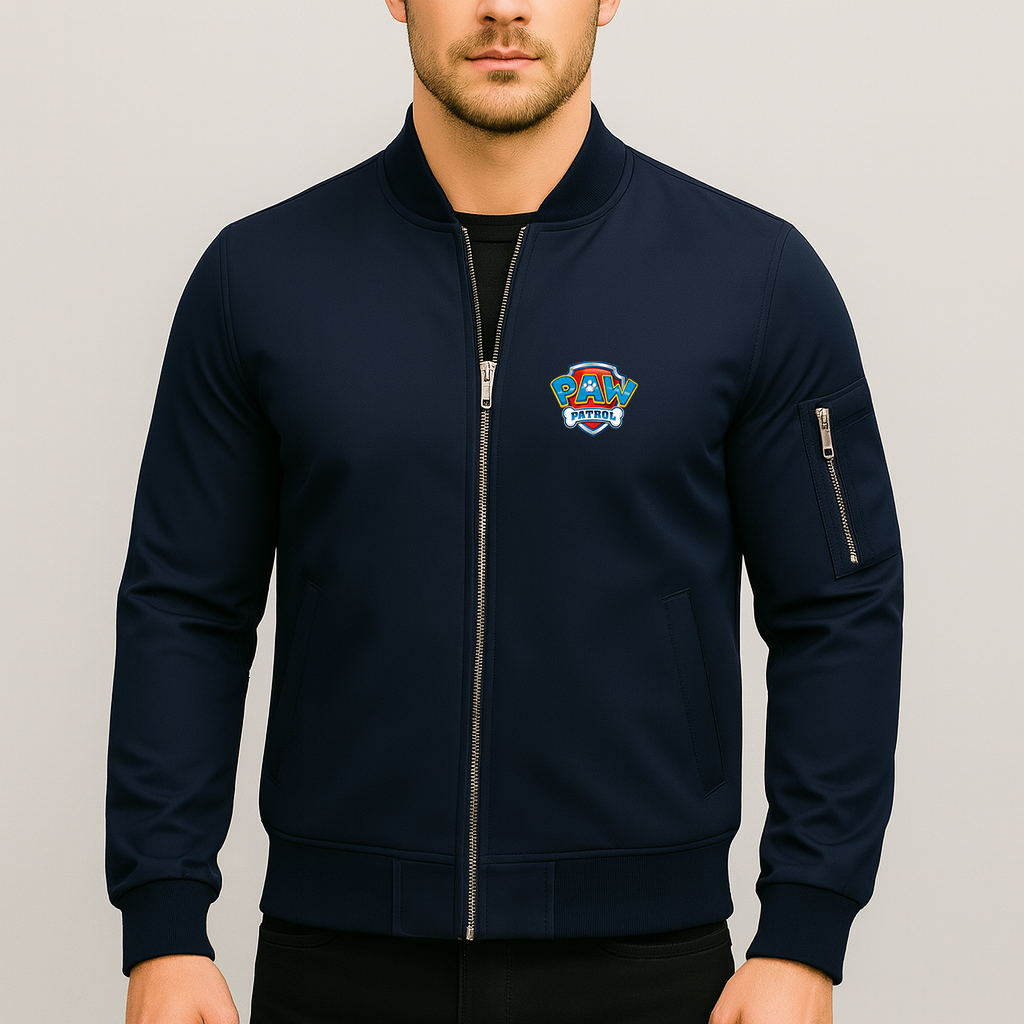 Men's Paw Patrol Cartoon Lightweight Bomber Jacket Windbreaker Softshell Varsity Jacket Coat