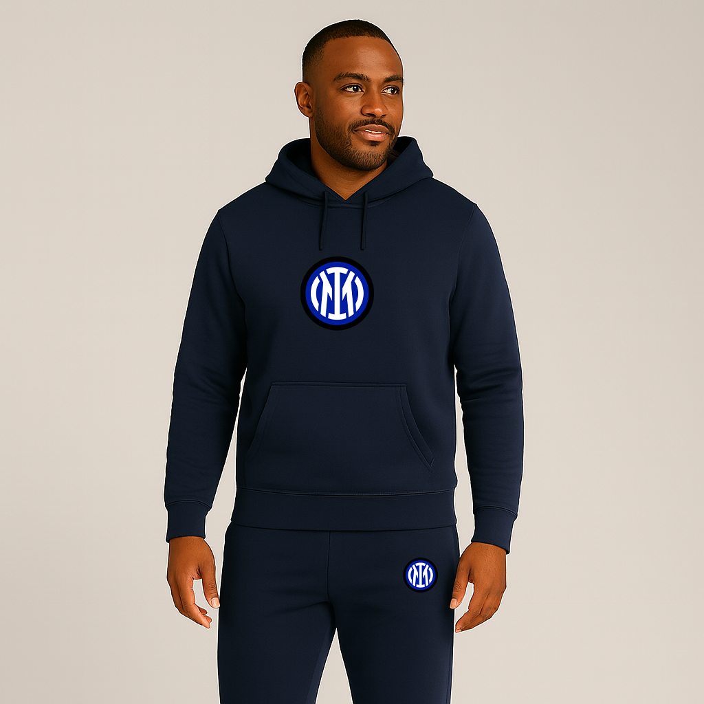 Men's Inter Milan 2025 Soccer Logo Hoodie Joggers Set