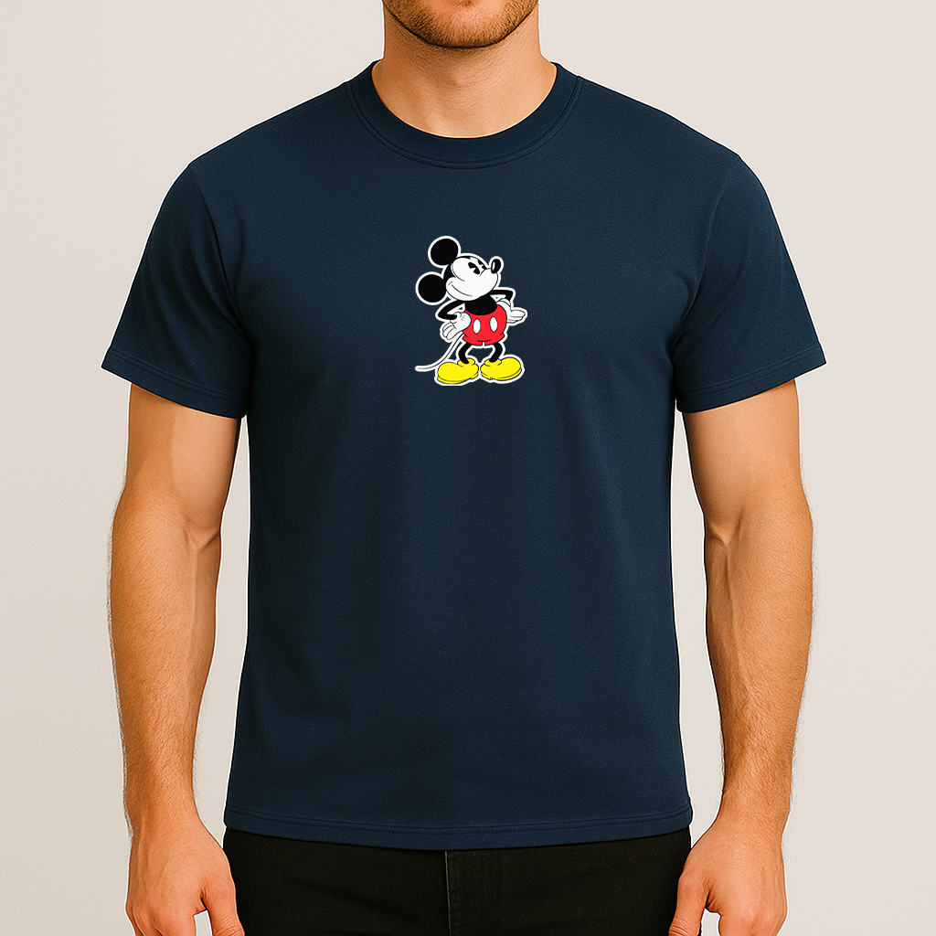 Men's Mickey Mouse Cartoon Cotton T-Shirt