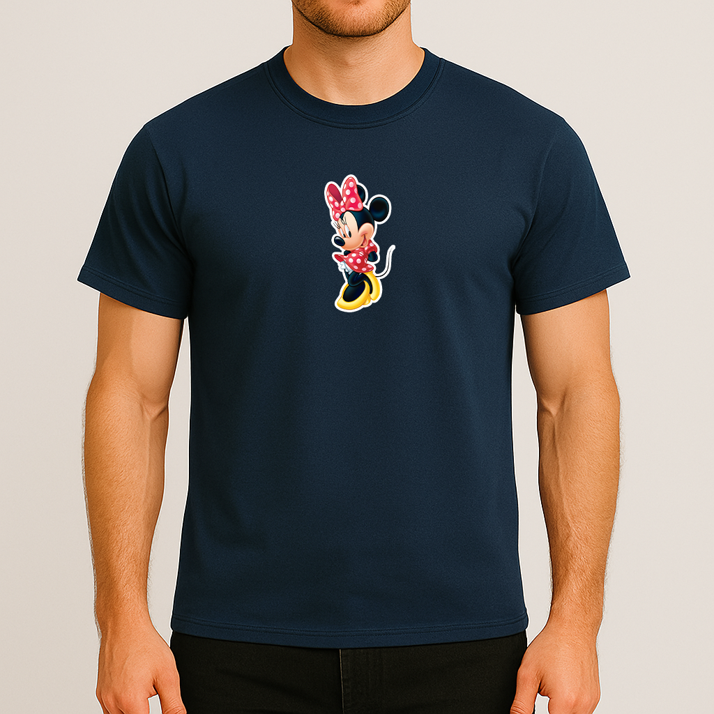 Men's Minnie Mouse Cartoon Cotton T-Shirt