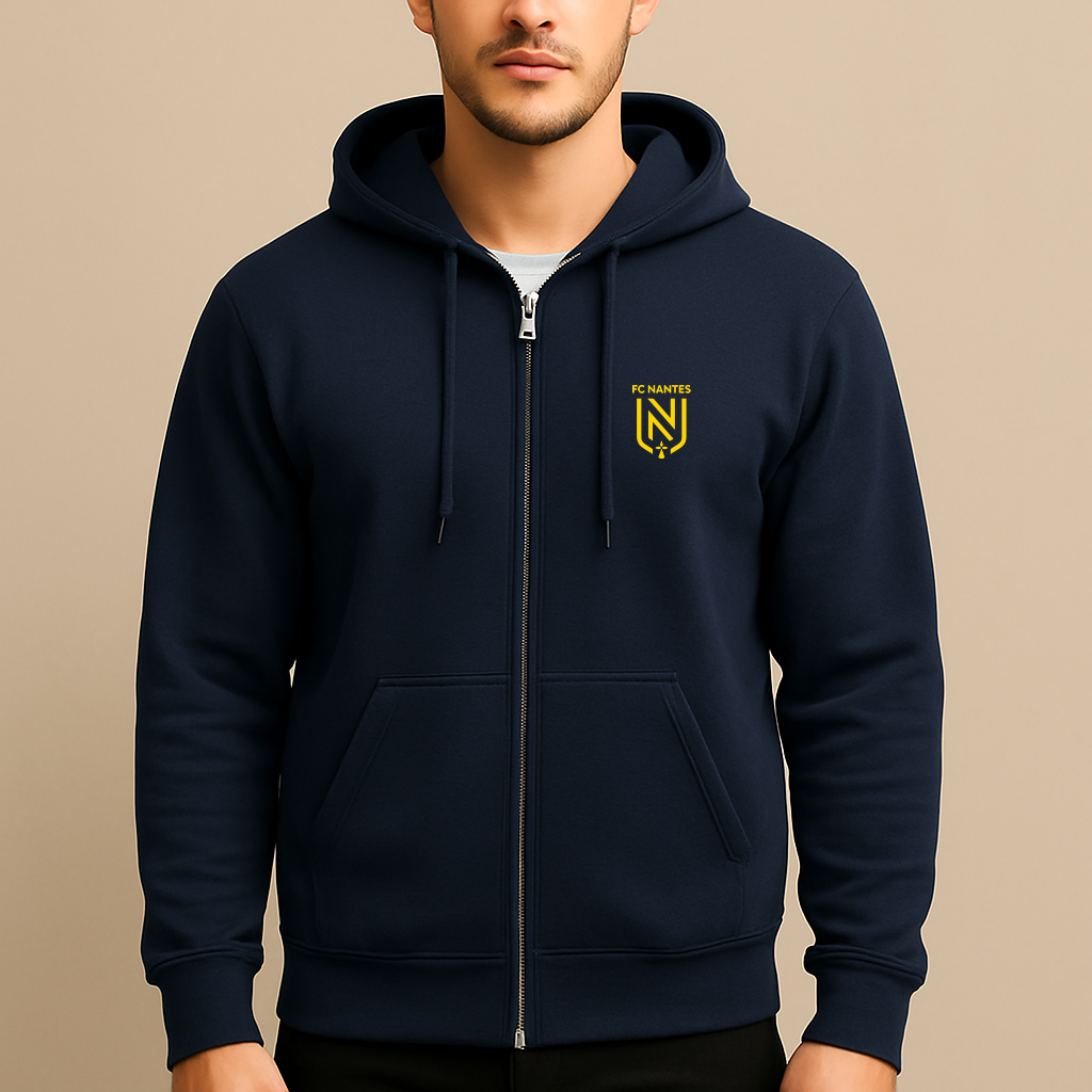 Men's FC Nantes Soccer Logo Zipper Hoodie