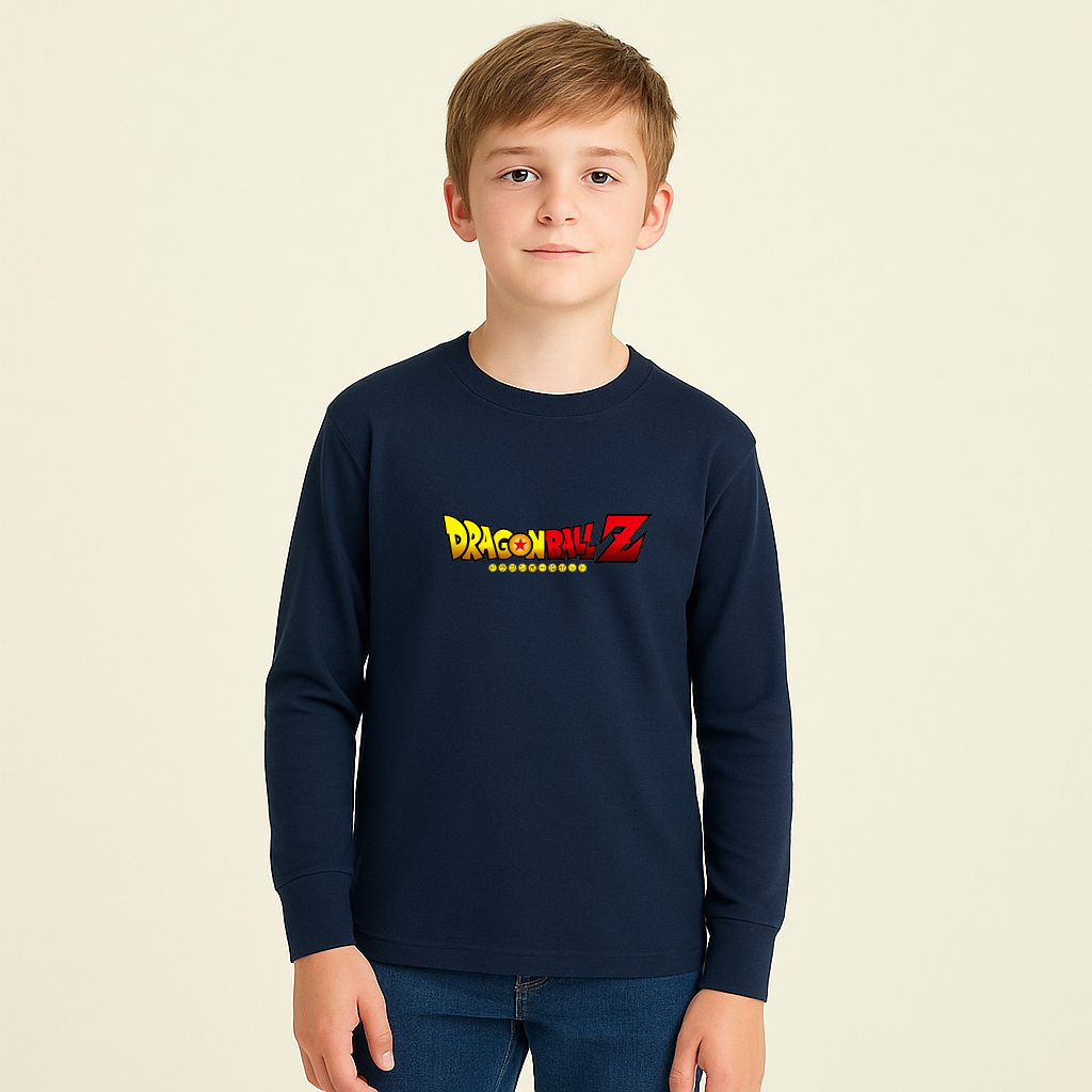 Youth Kids Dragon Ball Z Title Long Sleeve T-Shirt