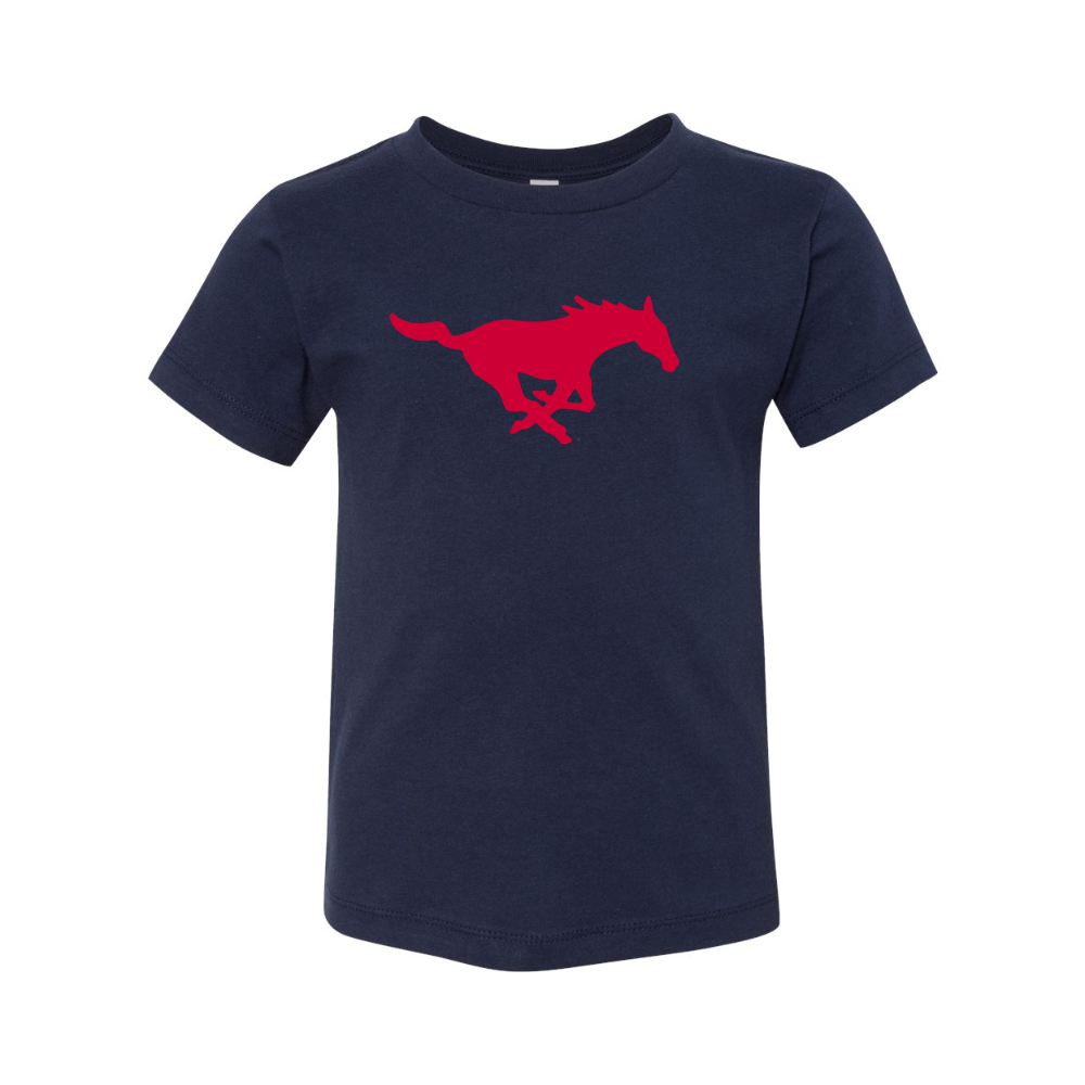 SMU Mustangs Logo BELLA  CANVAS Toddler Jersey Tee