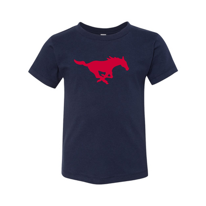 SMU Mustangs Logo BELLA  CANVAS Toddler Jersey Tee