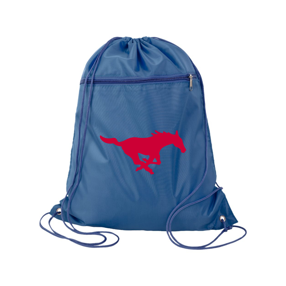 SMU Mustangs Logo Q-Tees - Polyester Cinchpack