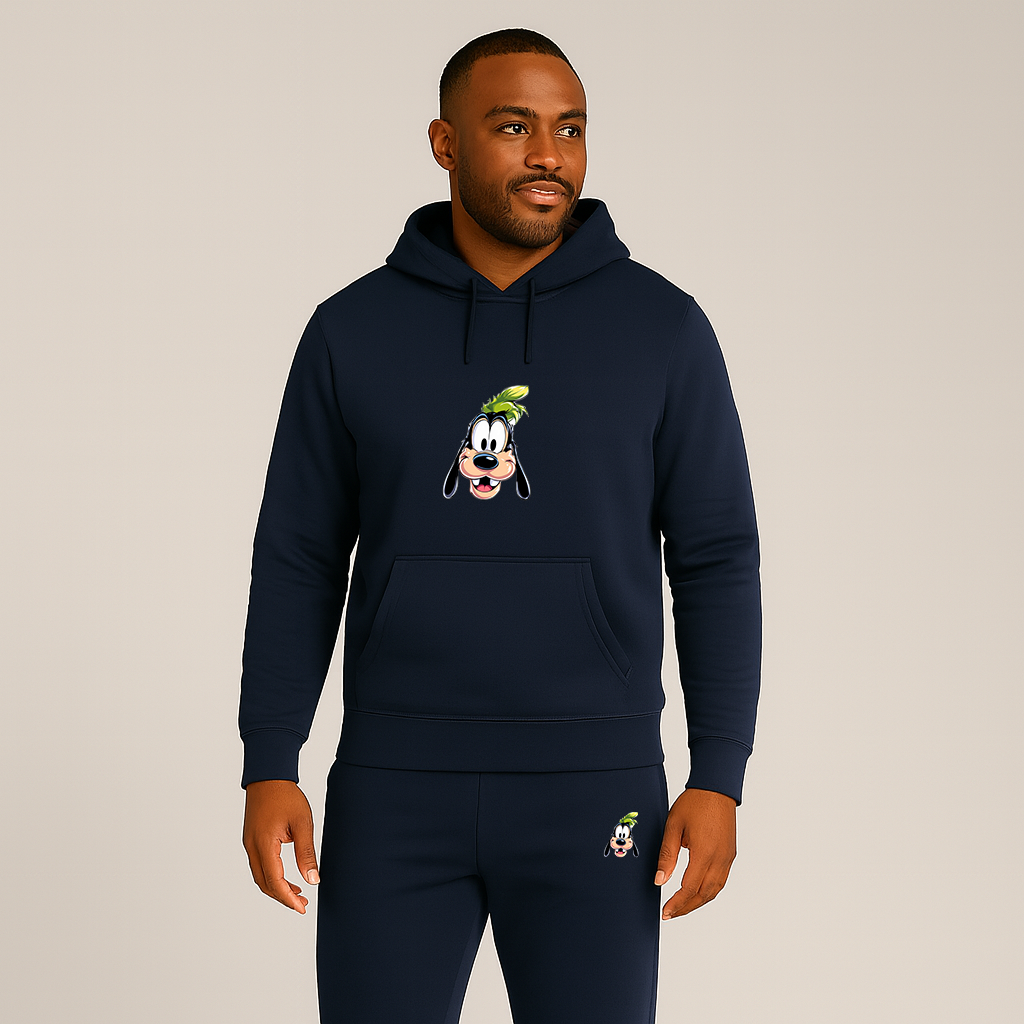 Men's Goofy Disney Smiley Face Hoodie Joggers Set