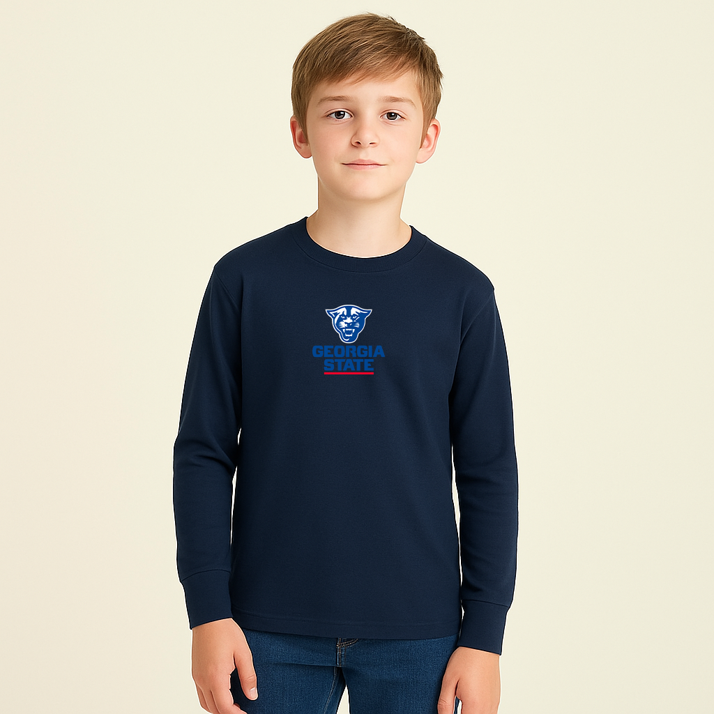 Youth Georgia State Panthers Logo Cotton Long Sleeve T-Shirt