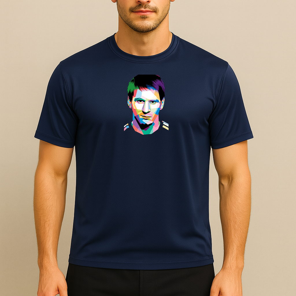 Men's Lionel Messi Face Art Sports Polyester T-Shirt