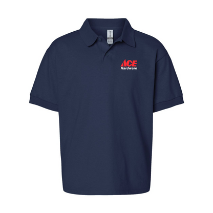 Youth ACE Hardware Logo Gildan Dry Blend Jersey Polo