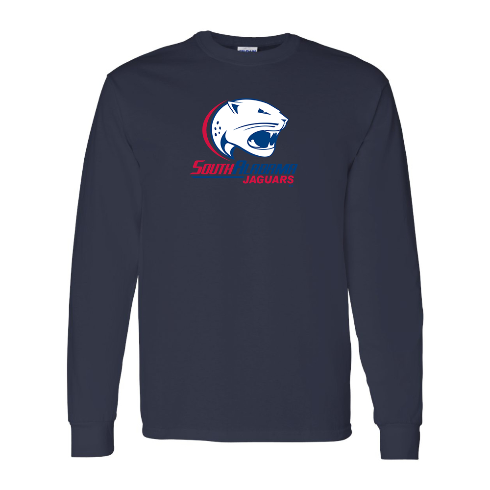 Men's South Alabama Jaguars Logo Gildan Heavy Cotton Long Sleeve T-Shirt